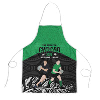 New Zealand and Ireland Rugby Apron Chicago 2025 Go All Black Shamrocks - Polynesian Pride