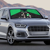 New Zealand and Ireland Rugby Auto Sun Shade Chicago 2025 Go All Black Shamrocks - Polynesian Pride