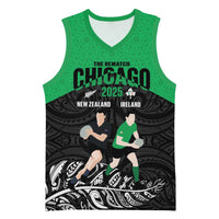 New Zealand and Ireland Rugby Custom Basketball Jersey Chicago 2025 Go All Black Shamrocks - Polynesian Pride