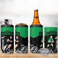 New Zealand and Ireland Rugby 4 in 1 Can Cooler Tumbler Chicago 2025 Go All Black Shamrocks - Polynesian Pride