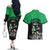 New Zealand and Ireland Rugby Custom Couples Matching Off The Shoulder Long Sleeve Dress and Hawaiian Shirt Chicago 2025 Go All Black Shamrocks - Polynesian Pride
