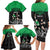 New Zealand and Ireland Rugby Custom Family Matching Long Sleeve Bodycon Dress and Hawaiian Shirt Chicago 2025 Go All Black Shamrocks - Polynesian Pride