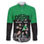 New Zealand and Ireland Rugby Custom Family Matching Long Sleeve Bodycon Dress and Hawaiian Shirt Chicago 2025 Go All Black Shamrocks - Polynesian Pride