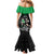 New Zealand and Ireland Rugby Custom Family Matching Mermaid Dress and Hawaiian Shirt Chicago 2025 Go All Black Shamrocks - Polynesian Pride