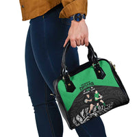 New Zealand and Ireland Rugby Shoulder Handbag Chicago 2025 Go All Black Shamrocks - Polynesian Pride