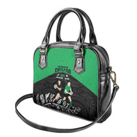 New Zealand and Ireland Rugby Shoulder Handbag Chicago 2025 Go All Black Shamrocks - Polynesian Pride