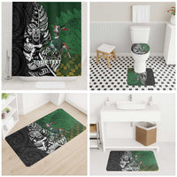 New Zealand and South Africa Rugby Custom Bathroom Set Maori Tiki Fern Springboks Kente Pattern - Polynesian Pride