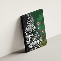 New Zealand and South Africa Rugby Custom Canvas Wall Art Maori Tiki Fern Springboks Kente Pattern - Polynesian Pride