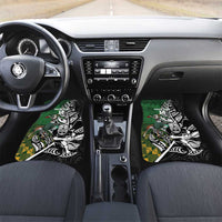 New Zealand and South Africa Rugby Custom Car Mats Maori Tiki Fern Springboks Kente Pattern - Polynesian Pride