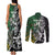 New Zealand and South Africa Rugby Custom Couples Matching Tank Maxi Dress and Long Sleeve Button Shirt Maori Tiki Fern Springboks Kente Pattern - Polynesian Pride