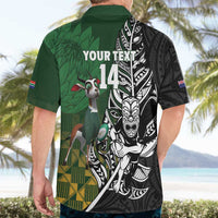 New Zealand and South Africa Rugby Custom Hawaiian Shirt Maori Tiki Fern Springboks Kente Pattern - Polynesian Pride