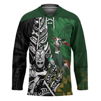 New Zealand and South Africa Rugby Custom Hockey Jersey Maori Tiki Fern Springboks Kente Pattern - Polynesian Pride