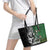 New Zealand and South Africa Rugby Custom Leather Tote Bag Maori Tiki Fern Springboks Kente Pattern - Polynesian Pride