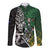 New Zealand and South Africa Rugby Custom Long Sleeve Button Shirt Maori Tiki Fern Springboks Kente Pattern - Polynesian Pride