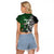 New Zealand and South Africa Rugby Custom Raglan Cropped T Shirt Maori Tiki Fern Springboks Kente Pattern - Polynesian Pride