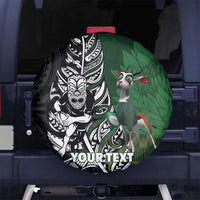 New Zealand and South Africa Rugby Custom Spare Tire Cover Maori Tiki Fern Springboks Kente Pattern - Polynesian Pride