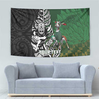 New Zealand and South Africa Rugby Custom Tapestry Maori Tiki Fern Springboks Kente Pattern - Polynesian Pride
