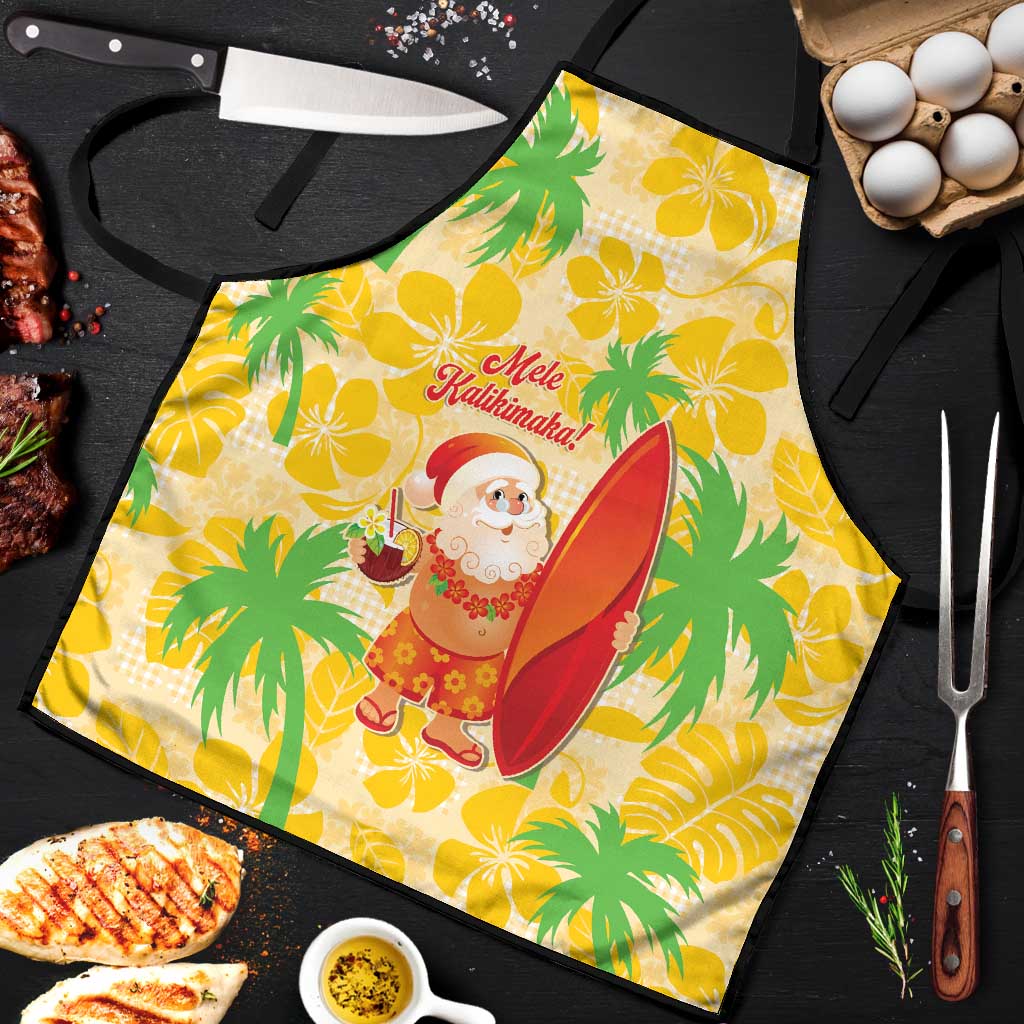 Aloha Hawaii Christmas Apron Mele Kalikimaka Funny Santa Palaka Quilt Motifs - Polynesian Pride