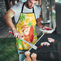 Aloha Hawaii Christmas Apron Mele Kalikimaka Funny Santa Palaka Quilt Motifs - Polynesian Pride