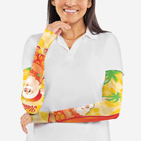 Aloha Hawaii Christmas Arm Sleeves Mele Kalikimaka Funny Santa Palaka Quilt Motifs - Polynesian Pride