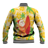 Aloha Hawaii Christmas Baseball Jacket Mele Kalikimaka Funny Santa Palaka Quilt Motifs - Polynesian Pride