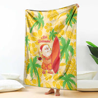 Aloha Hawaii Christmas Blanket Mele Kalikimaka Funny Santa Palaka Quilt Motifs - Polynesian Pride
