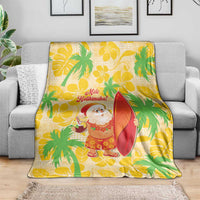 Aloha Hawaii Christmas Blanket Mele Kalikimaka Funny Santa Palaka Quilt Motifs - Polynesian Pride