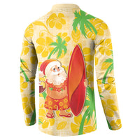 Aloha Hawaii Christmas Button Sweatshirt Mele Kalikimaka Funny Santa Palaka Quilt Motifs - Polynesian Pride