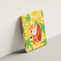 Aloha Hawaii Christmas Canvas Wall Art Mele Kalikimaka Funny Santa Palaka Quilt Motifs - Polynesian Pride