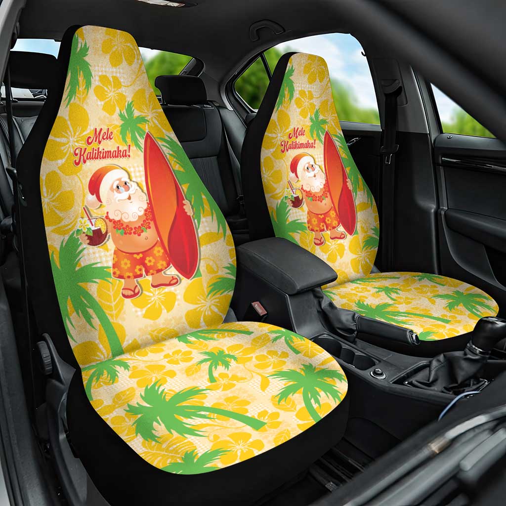 Aloha Hawaii Christmas Car Seat Cover Mele Kalikimaka Funny Santa Palaka Quilt Motifs - Polynesian Pride