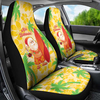 Aloha Hawaii Christmas Car Seat Cover Mele Kalikimaka Funny Santa Palaka Quilt Motifs - Polynesian Pride