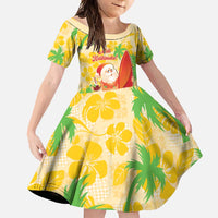 Aloha Hawaii Christmas Family Matching Mermaid Dress and Hawaiian Shirt Mele Kalikimaka Funny Santa Palaka Quilt Motifs - Polynesian Pride