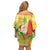 Aloha Hawaii Christmas Family Matching Off Shoulder Short Dress and Hawaiian Shirt Mele Kalikimaka Funny Santa Palaka Quilt Motifs - Polynesian Pride