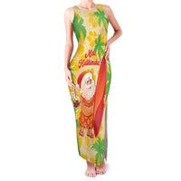 Aloha Hawaii Christmas Family Matching Tank Maxi Dress and Hawaiian Shirt Mele Kalikimaka Funny Santa Palaka Quilt Motifs - Polynesian Pride