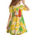 Aloha Hawaii Christmas Kid Short Sleeve Dress Mele Kalikimaka Funny Santa Palaka Quilt Motifs - Polynesian Pride
