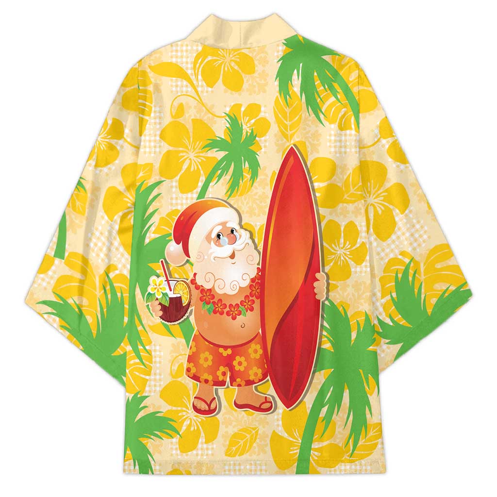 Aloha Hawaii Christmas Kimono Mele Kalikimaka Funny Santa Palaka Quilt Motifs - Polynesian Pride
