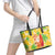 Aloha Hawaii Christmas Leather Tote Bag Mele Kalikimaka Funny Santa Palaka Quilt Motifs - Polynesian Pride