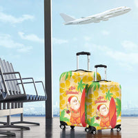 Aloha Hawaii Christmas Luggage Cover Mele Kalikimaka Funny Santa Palaka Quilt Motifs - Polynesian Pride