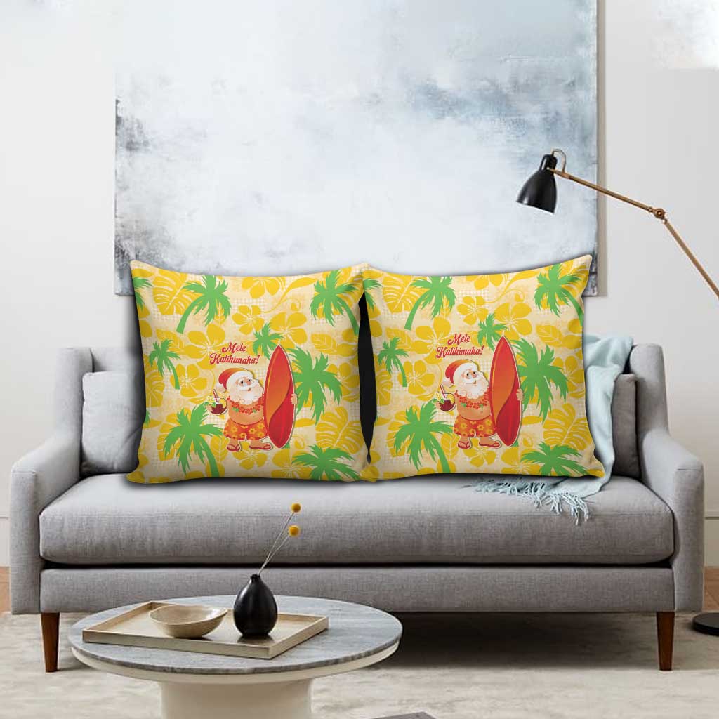 Aloha Hawaii Christmas Pillow Cover Mele Kalikimaka Funny Santa Palaka Quilt Motifs - Polynesian Pride