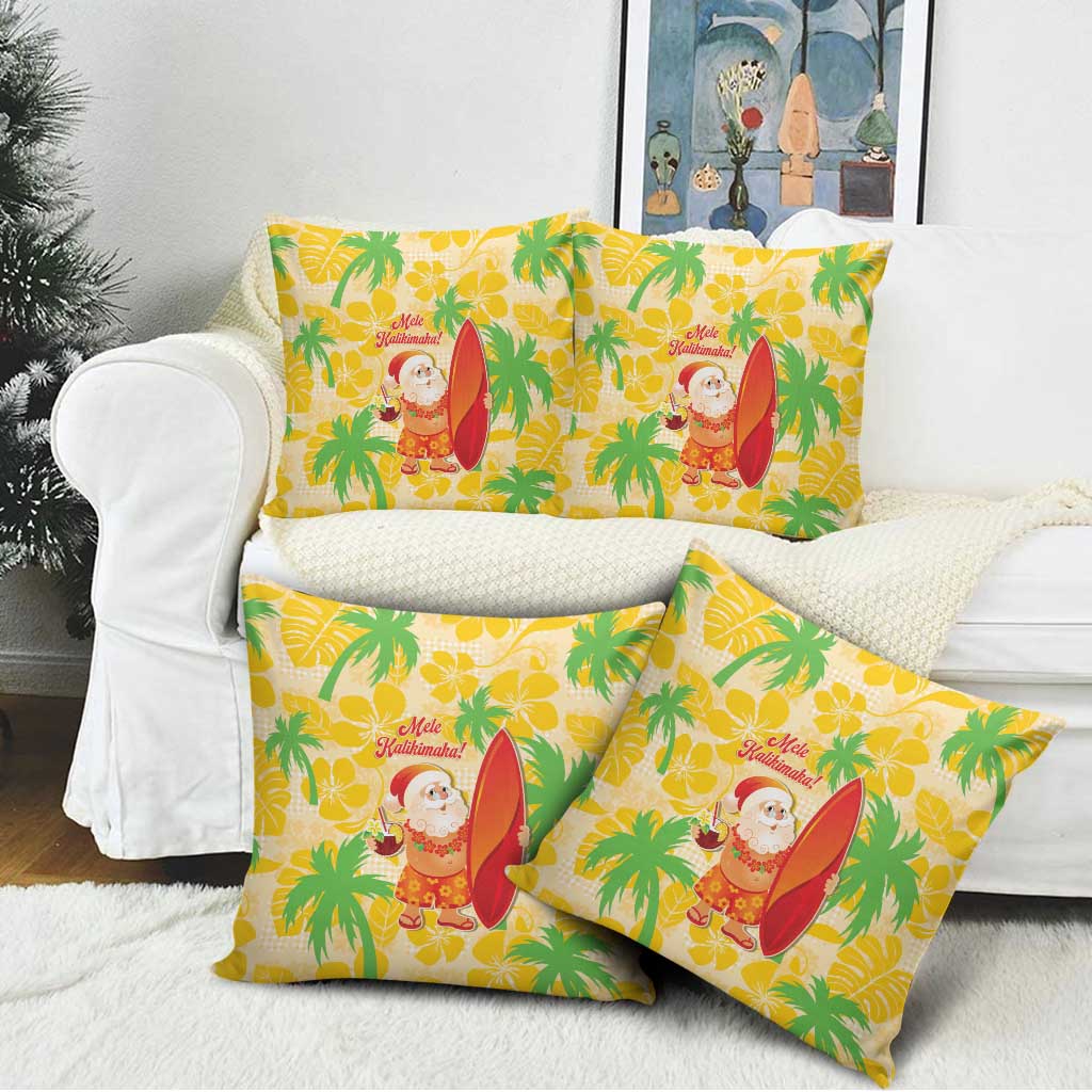 Aloha Hawaii Christmas Pillow Cover Mele Kalikimaka Funny Santa Palaka Quilt Motifs - Polynesian Pride