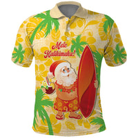 Aloha Hawaii Christmas Polo Shirt Mele Kalikimaka Funny Santa Palaka Quilt Motifs - Polynesian Pride