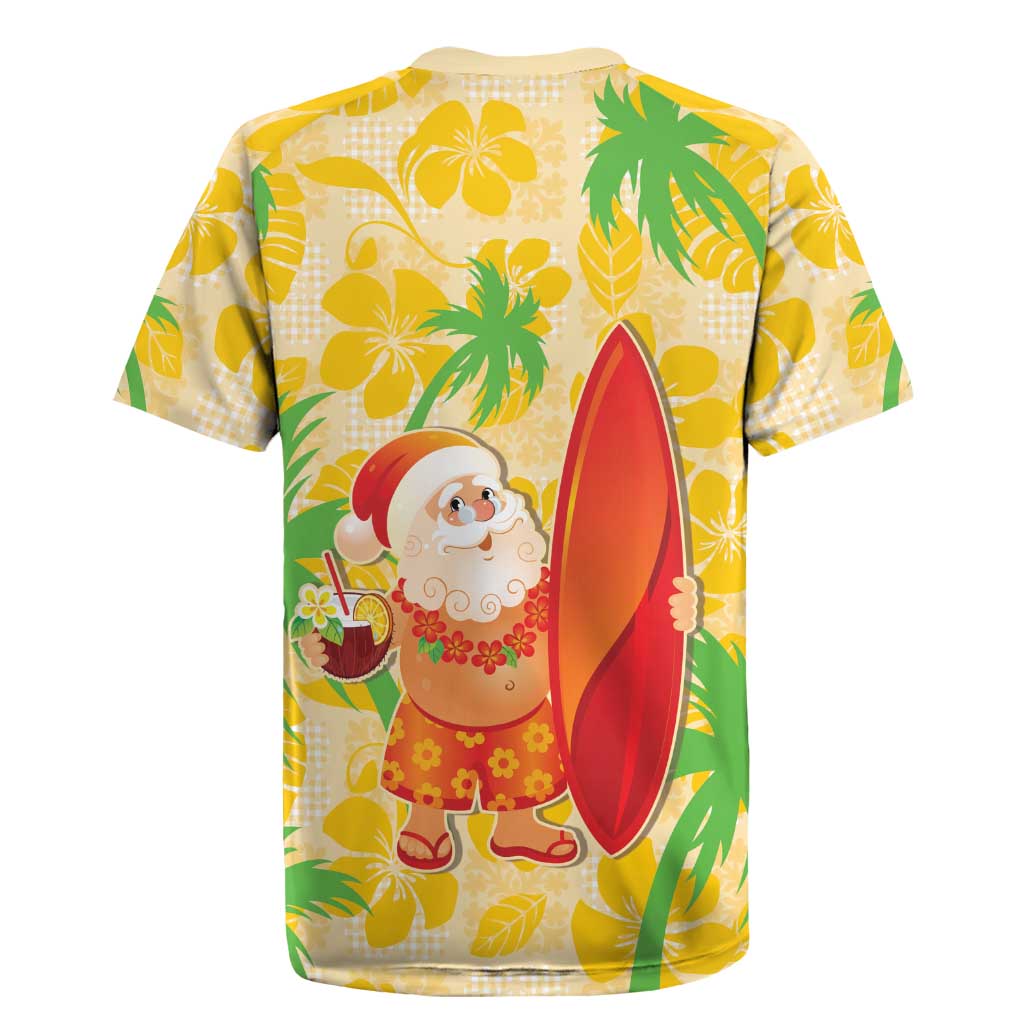 Aloha Hawaii Christmas Rugby Jersey Mele Kalikimaka Funny Santa Palaka Quilt Motifs - Polynesian Pride