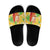 Aloha Hawaii Christmas Slide Sandals Mele Kalikimaka Funny Santa Palaka Quilt Motifs - Polynesian Pride