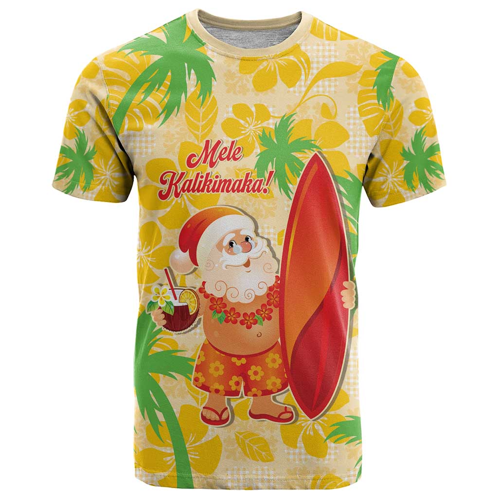 Aloha Hawaii Christmas T Shirt Mele Kalikimaka Funny Santa Palaka Quilt Motifs - Polynesian Pride