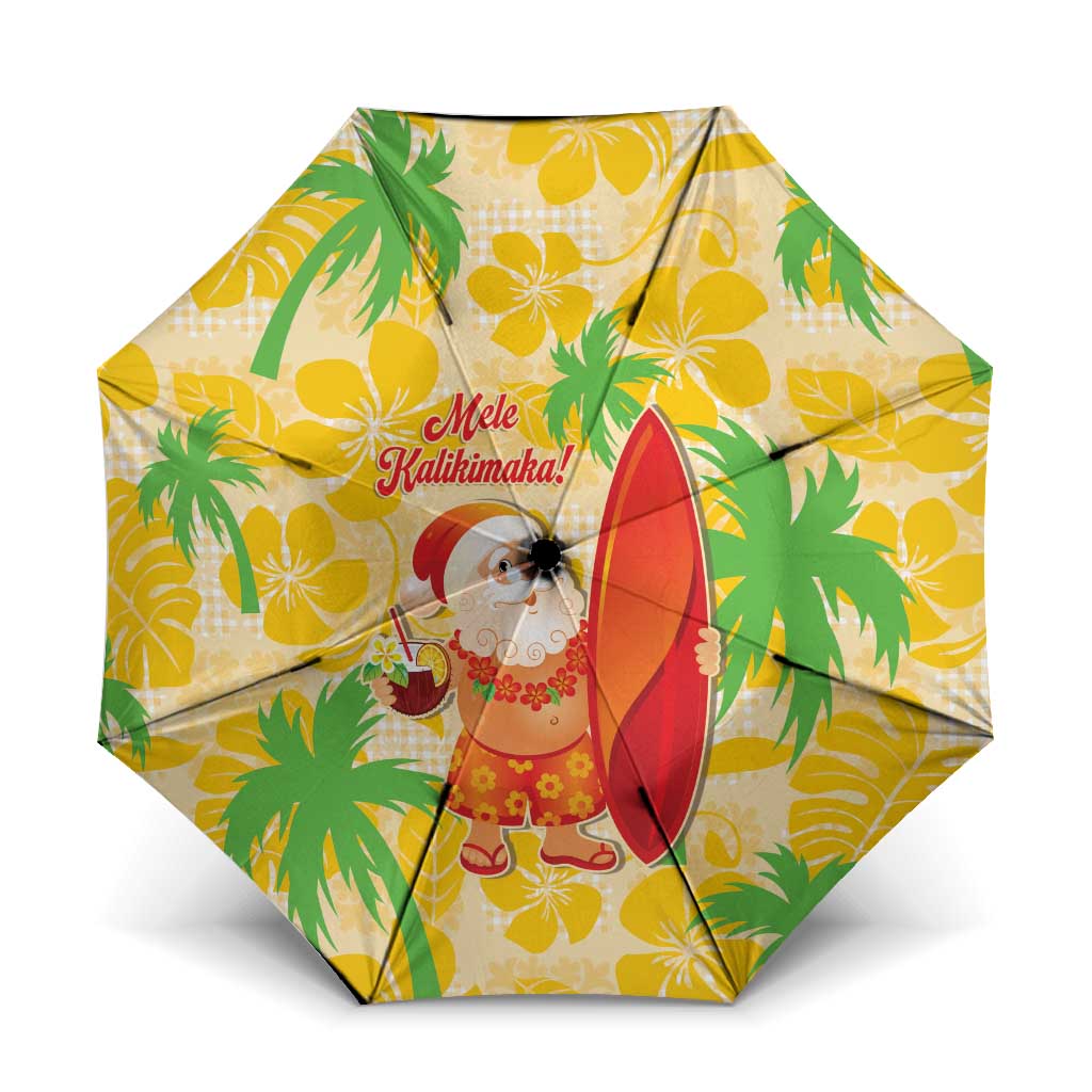 Aloha Hawaii Christmas Umbrella Mele Kalikimaka Funny Santa Palaka Quilt Motifs - Polynesian Pride