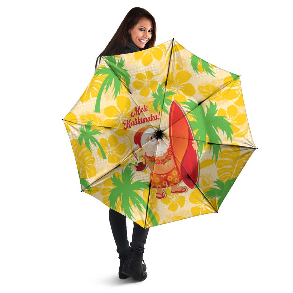 Aloha Hawaii Christmas Umbrella Mele Kalikimaka Funny Santa Palaka Quilt Motifs - Polynesian Pride