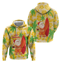 Aloha Hawaii Christmas Zip Hoodie Mele Kalikimaka Funny Santa Palaka Quilt Motifs - Polynesian Pride