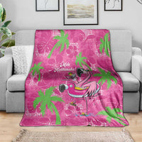 Aloha Hawaii Christmas Blanket Mele Kalikimaka Chill Flamingo Palaka Quilt Motifs - Polynesian Pride