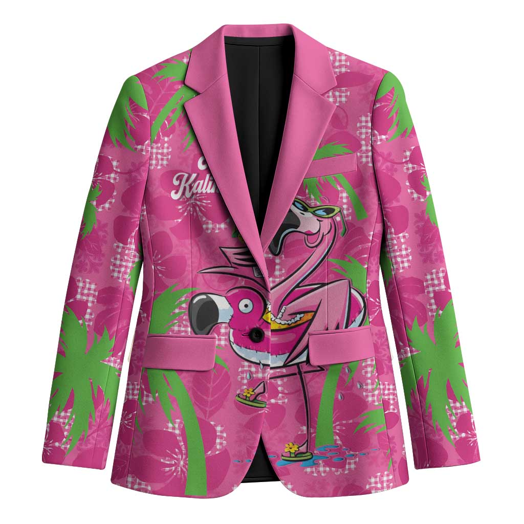 Aloha Hawaii Christmas Blazer Mele Kalikimaka Chill Flamingo Palaka Quilt Motifs - Polynesian Pride