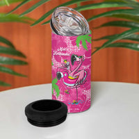 Aloha Hawaii Christmas 4 in 1 Can Cooler Tumbler Mele Kalikimaka Chill Flamingo Palaka Quilt Motifs - Polynesian Pride